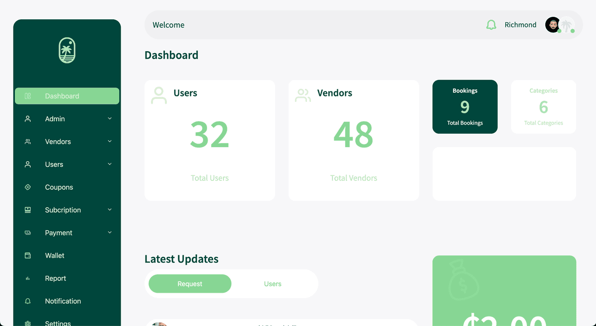 Pamp Dashboard