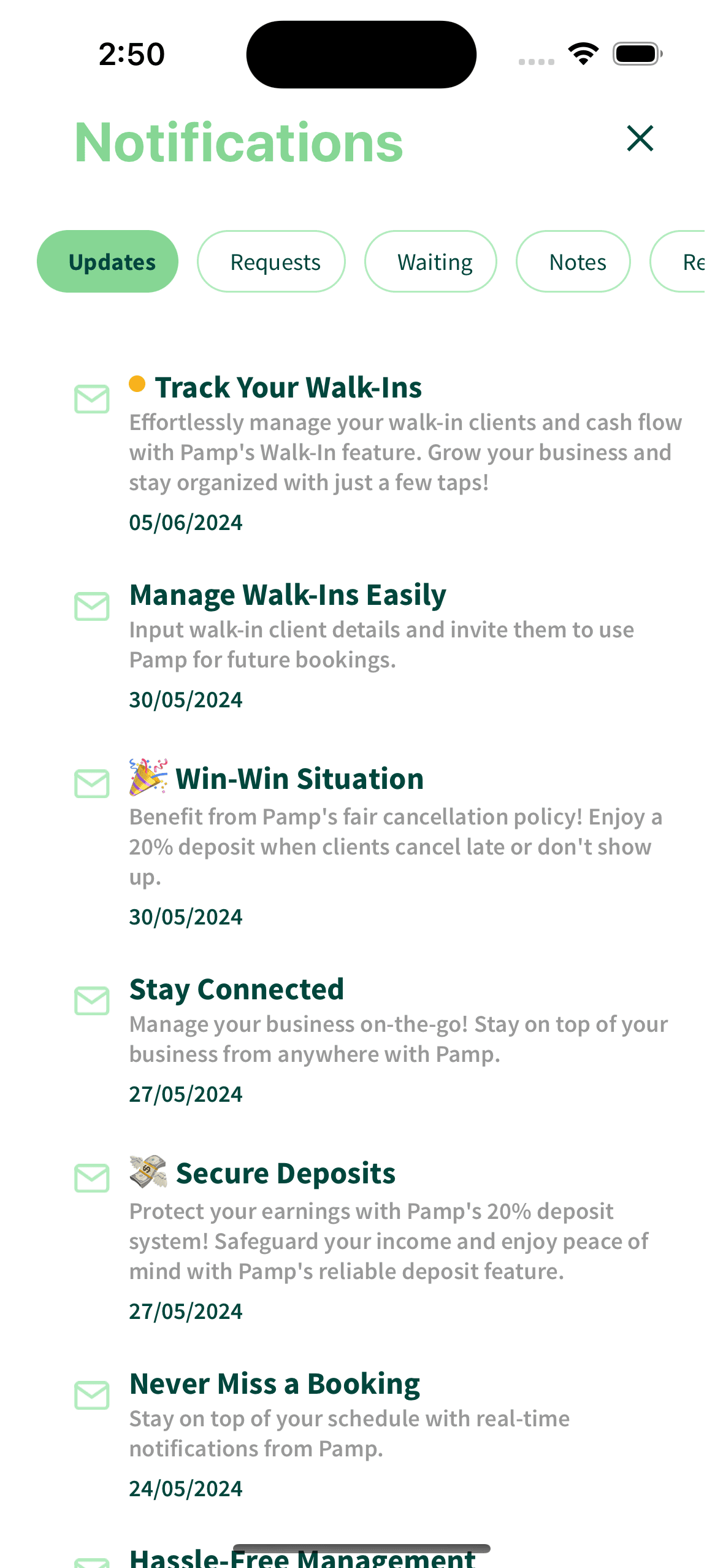 Pamp Vendor Notifications